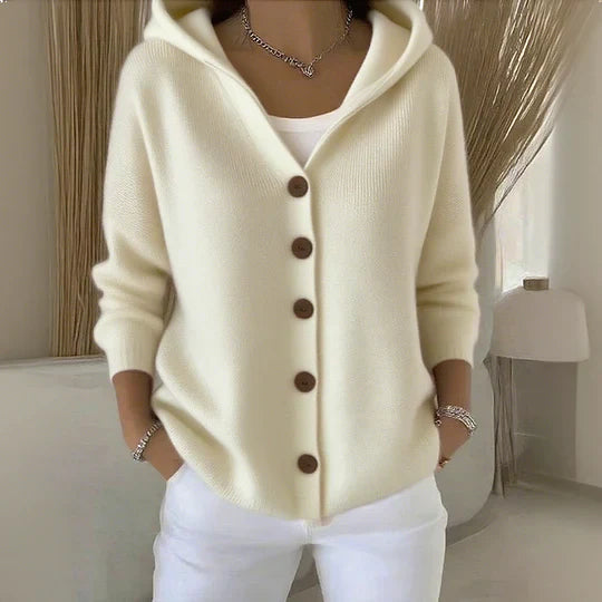 Jana | Trendy pletený svetr s kapucí