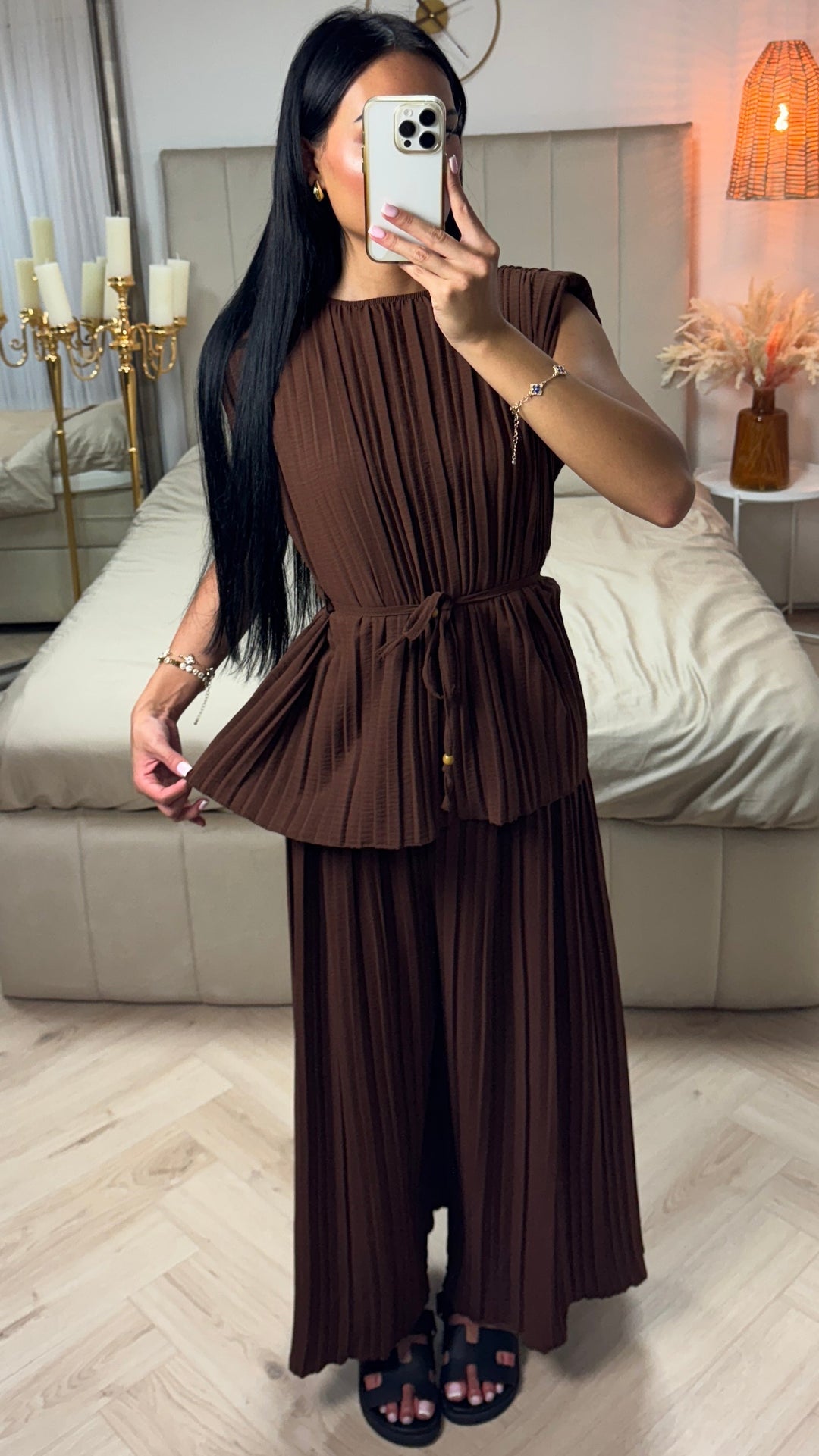 Diva set s páskem a širokými kalhotami